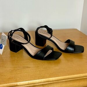 Black Strappy Block Heels